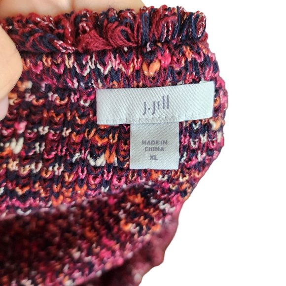 J. Jill Womens Open Front Knit Burgendy Cardigan Size XL - Picture 8 of 9